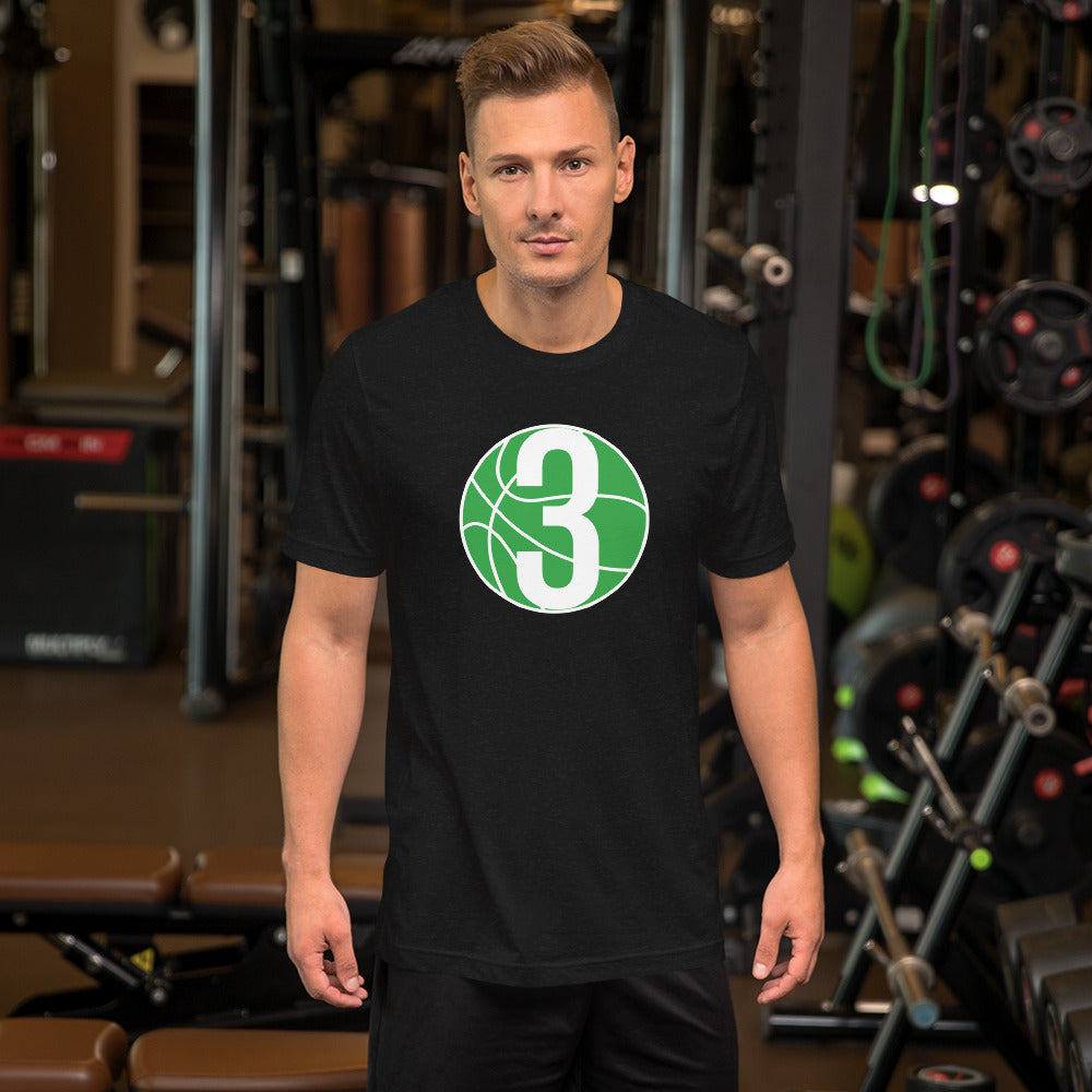 Green & White Three: Black Short-Sleeve Unisex T-Shirt