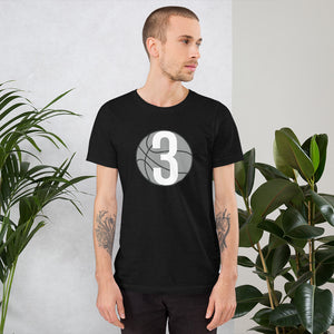 Grey & White & Three: Black Short-Sleeve Unisex T-Shirt