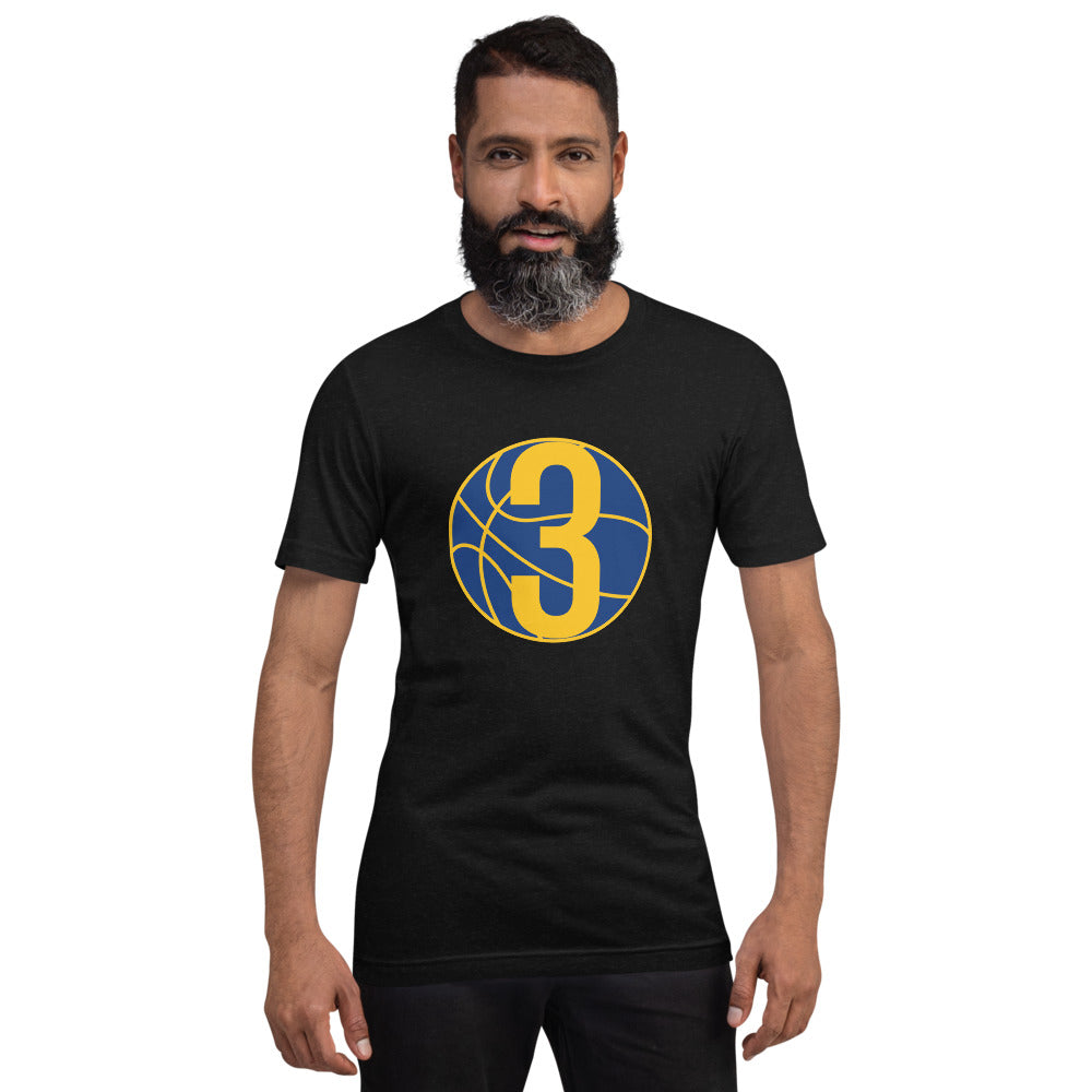 Navy Blue & Yellow: Black Short-Sleeve Unisex T-Shirt