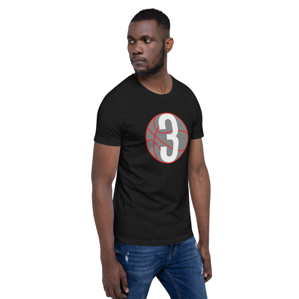 Grey & White Three: Black Short-Sleeve Unisex T-Shirt