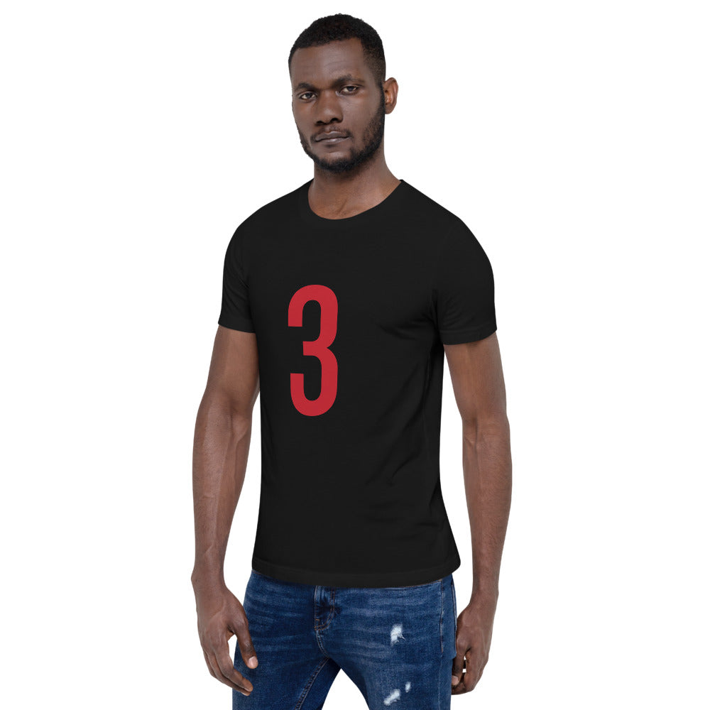 Red Three: Black Short-Sleeve Unisex T-Shirt