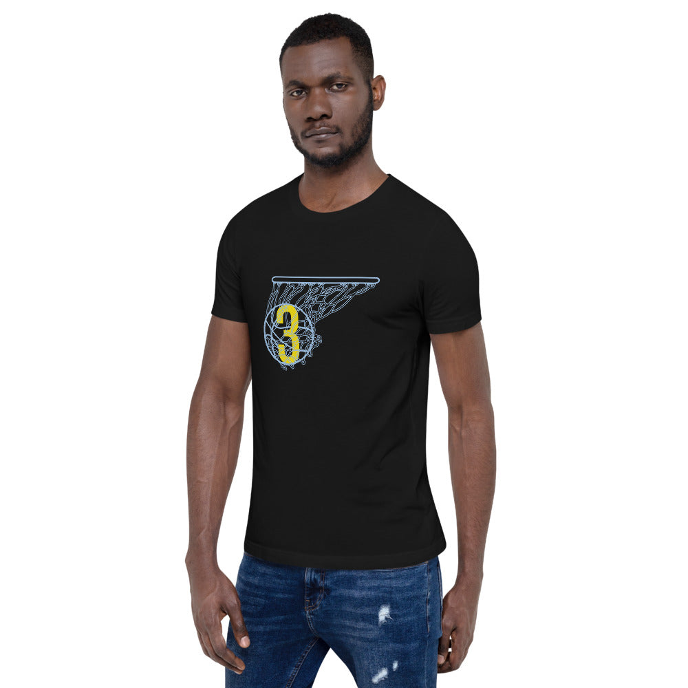 Blue & Yellow Splash: Black Short-sleeve unisex t-shirt