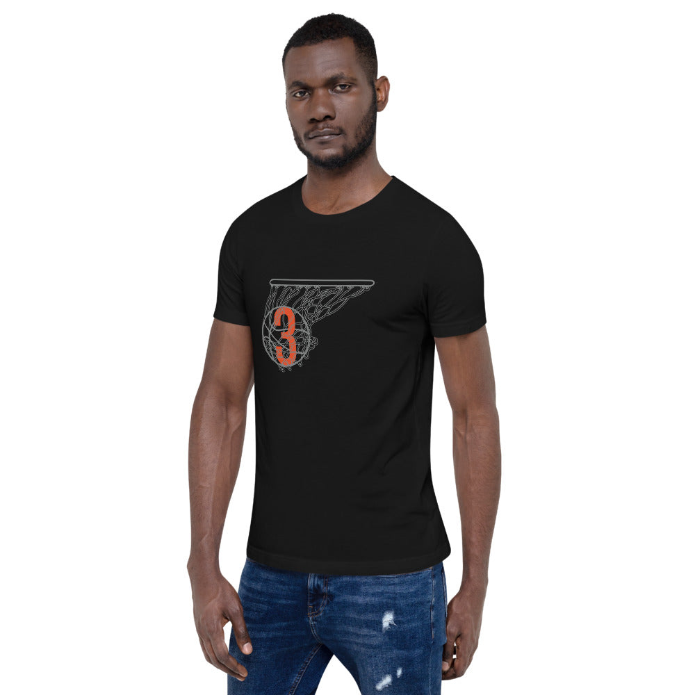 Grey & Orange Splash: Black Short-sleeve unisex t-shirt