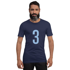 Blue Three: Navy Blue Short-Sleeve Unisex T-Shirt