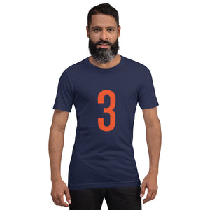 Orange Three: Navy Blue Short-Sleeve Unisex T-Shirt