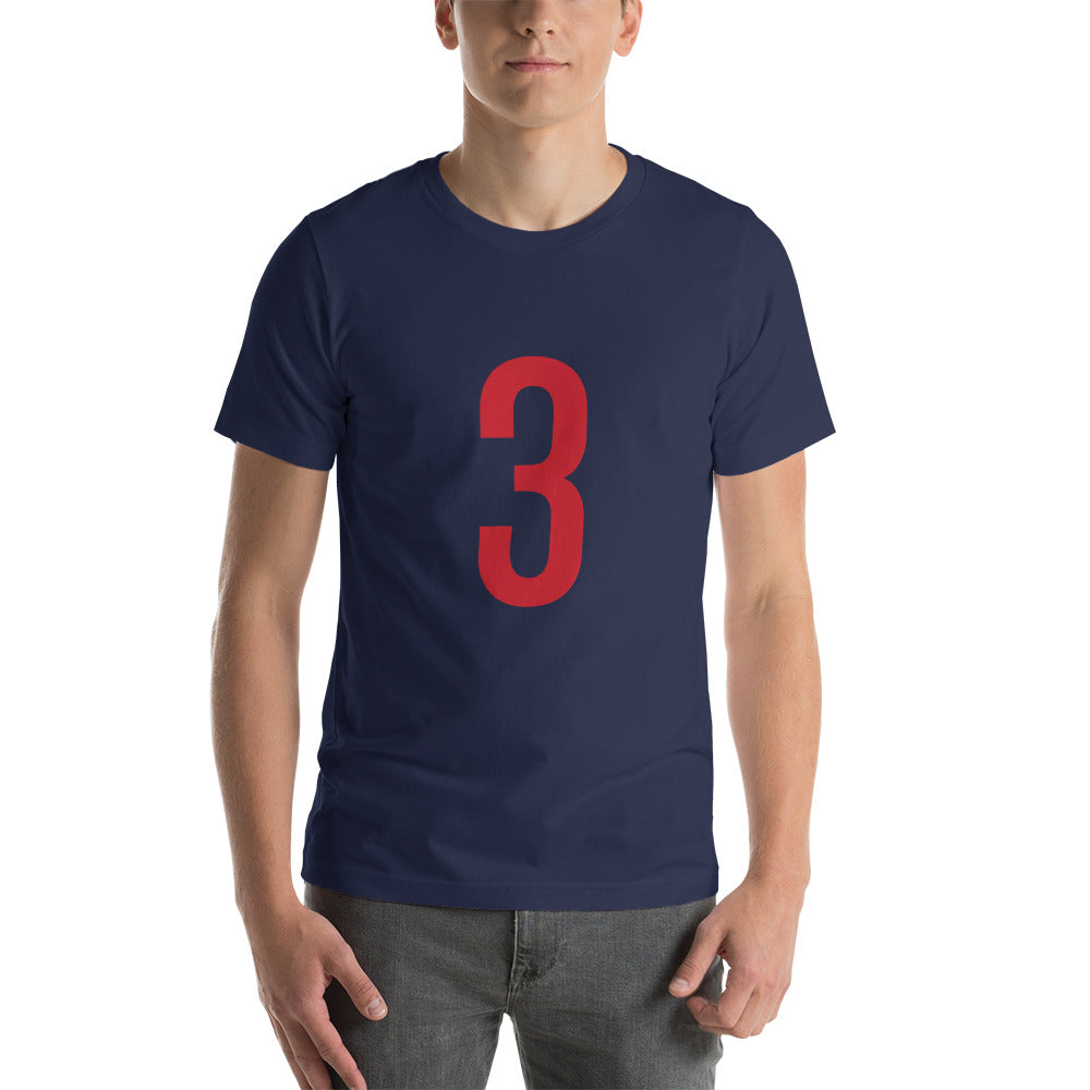 Red Three: Navy Blue Short-Sleeve Unisex T-Shirt