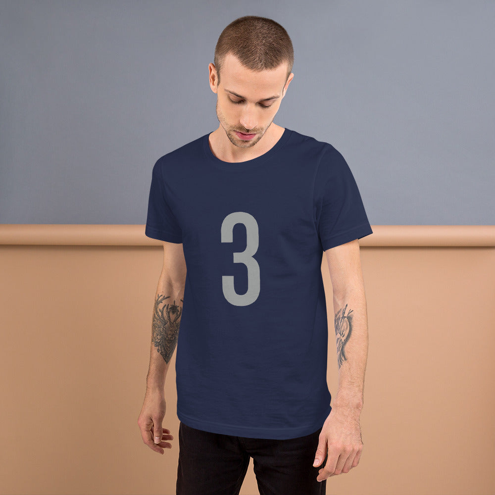 Grey Three: Navy Blue Short-Sleeve Unisex T-Shirt