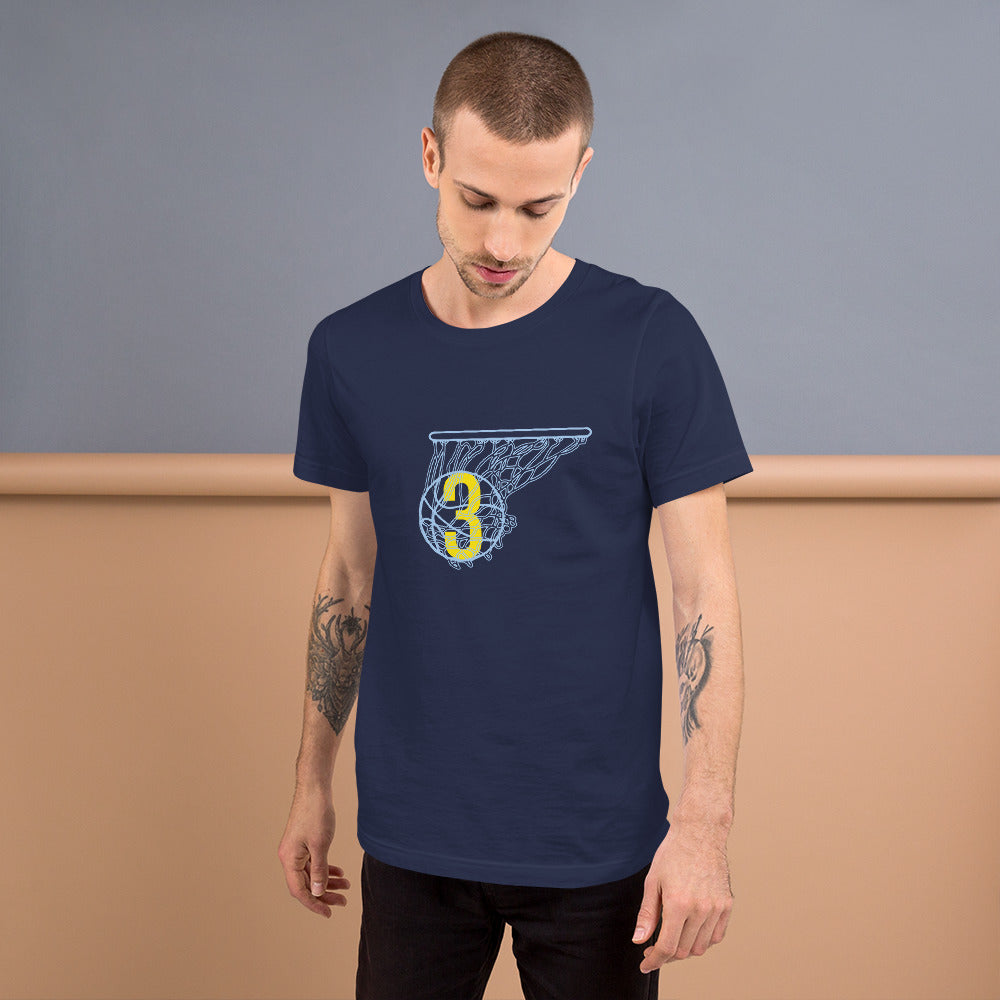 Blue & Yellow Splash: Navy Blue Short-sleeve unisex t-shirt