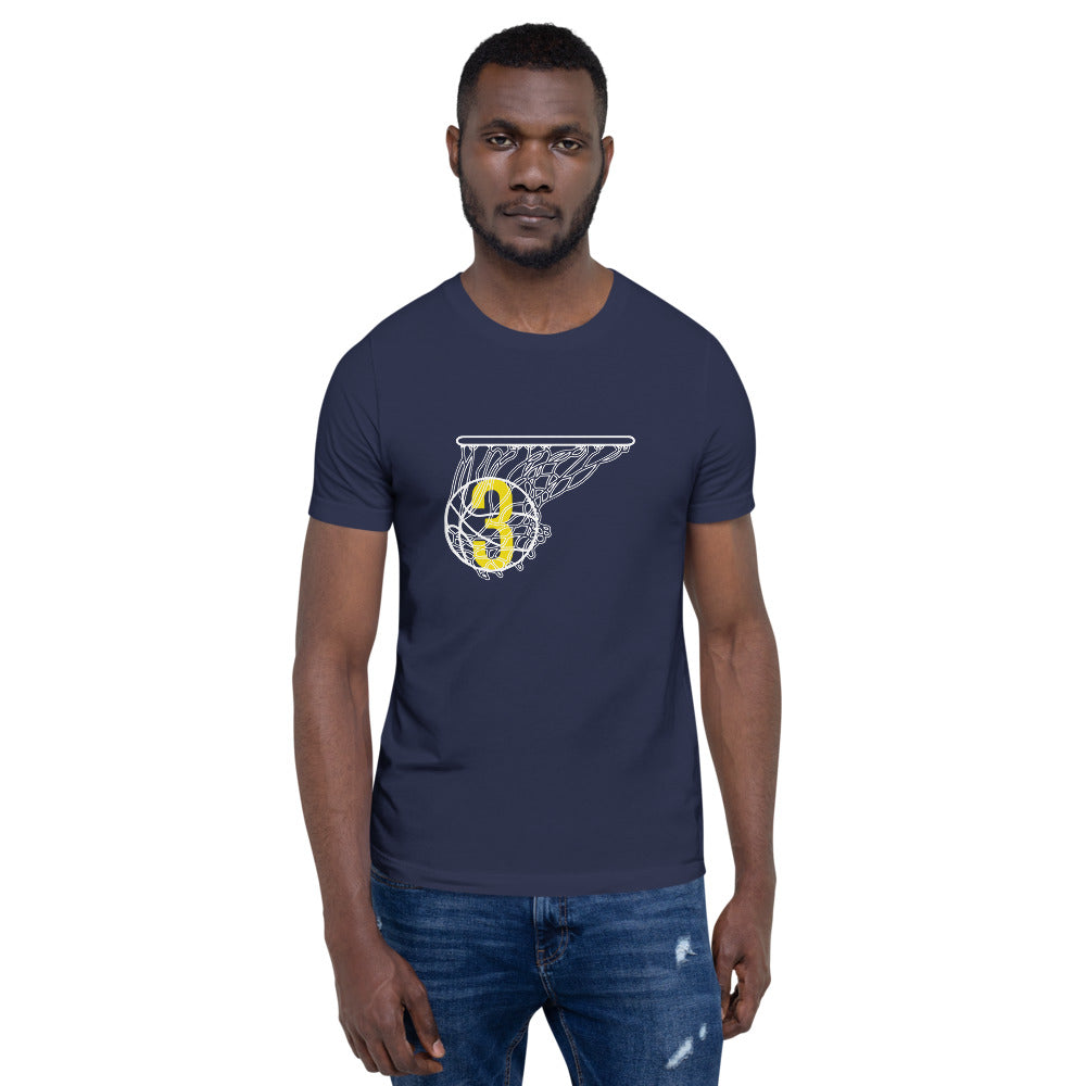 Blue & Yellow Splash: Navy Blue Short-sleeve unisex t-shirt