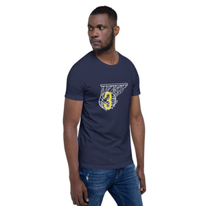 Blue & Yellow Splash: Navy Blue Short-sleeve unisex t-shirt