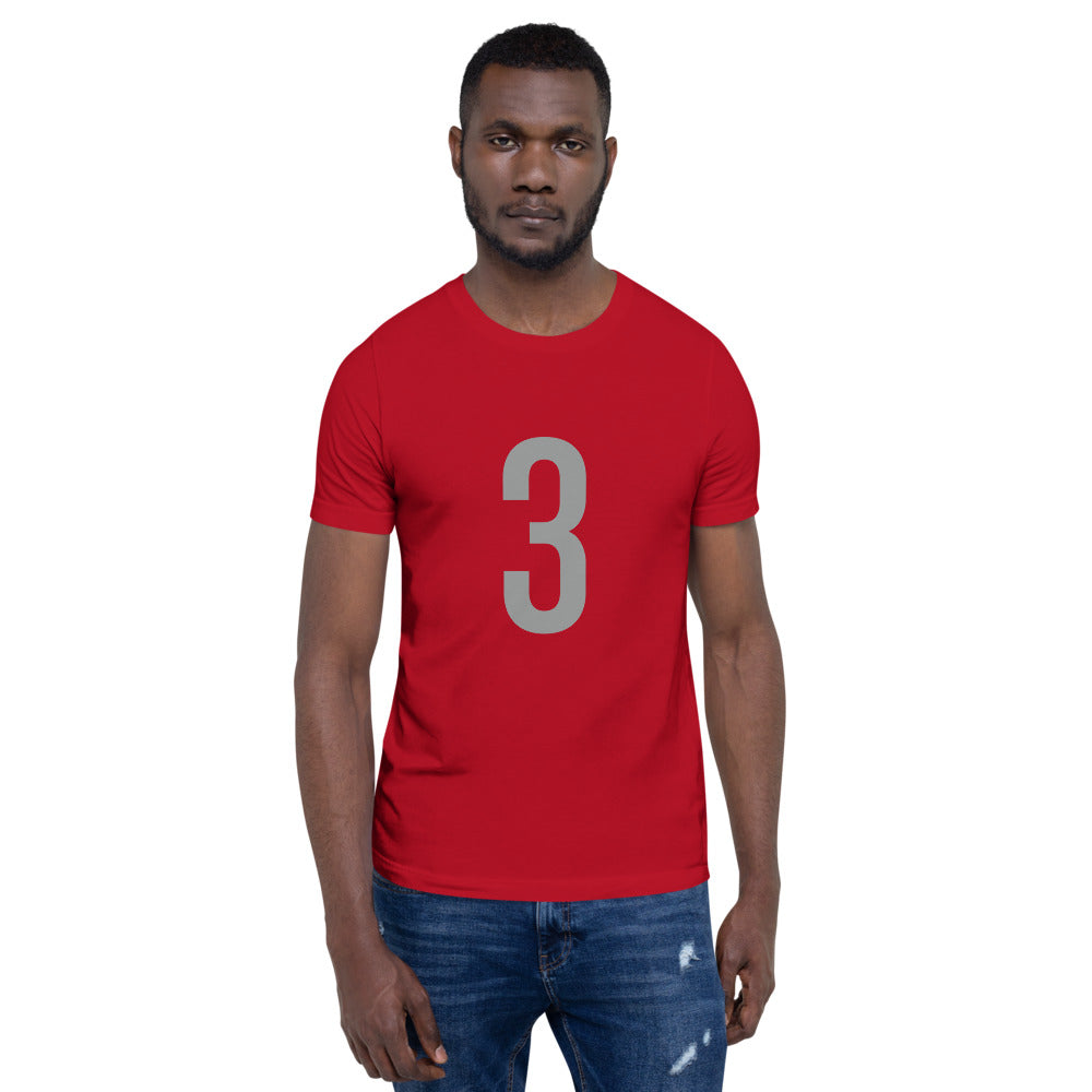 Grey Three: Red Short-Sleeve Unisex T-Shirt