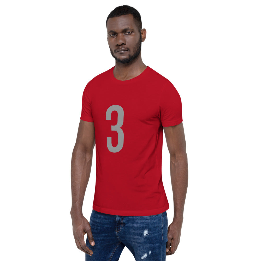 Grey Three: Red Short-Sleeve Unisex T-Shirt