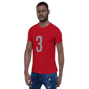 Grey Three: Red Short-Sleeve Unisex T-Shirt