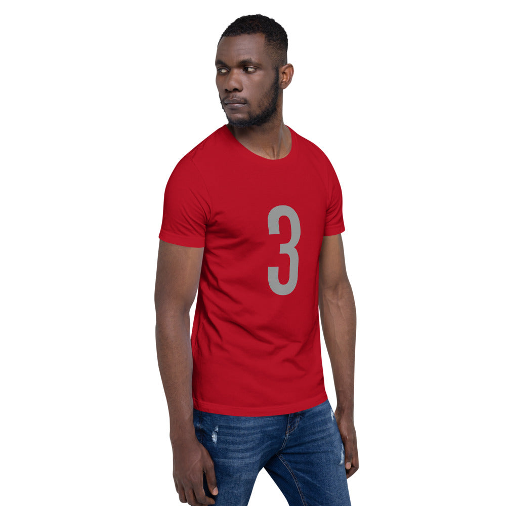 Grey Three: Red Short-Sleeve Unisex T-Shirt