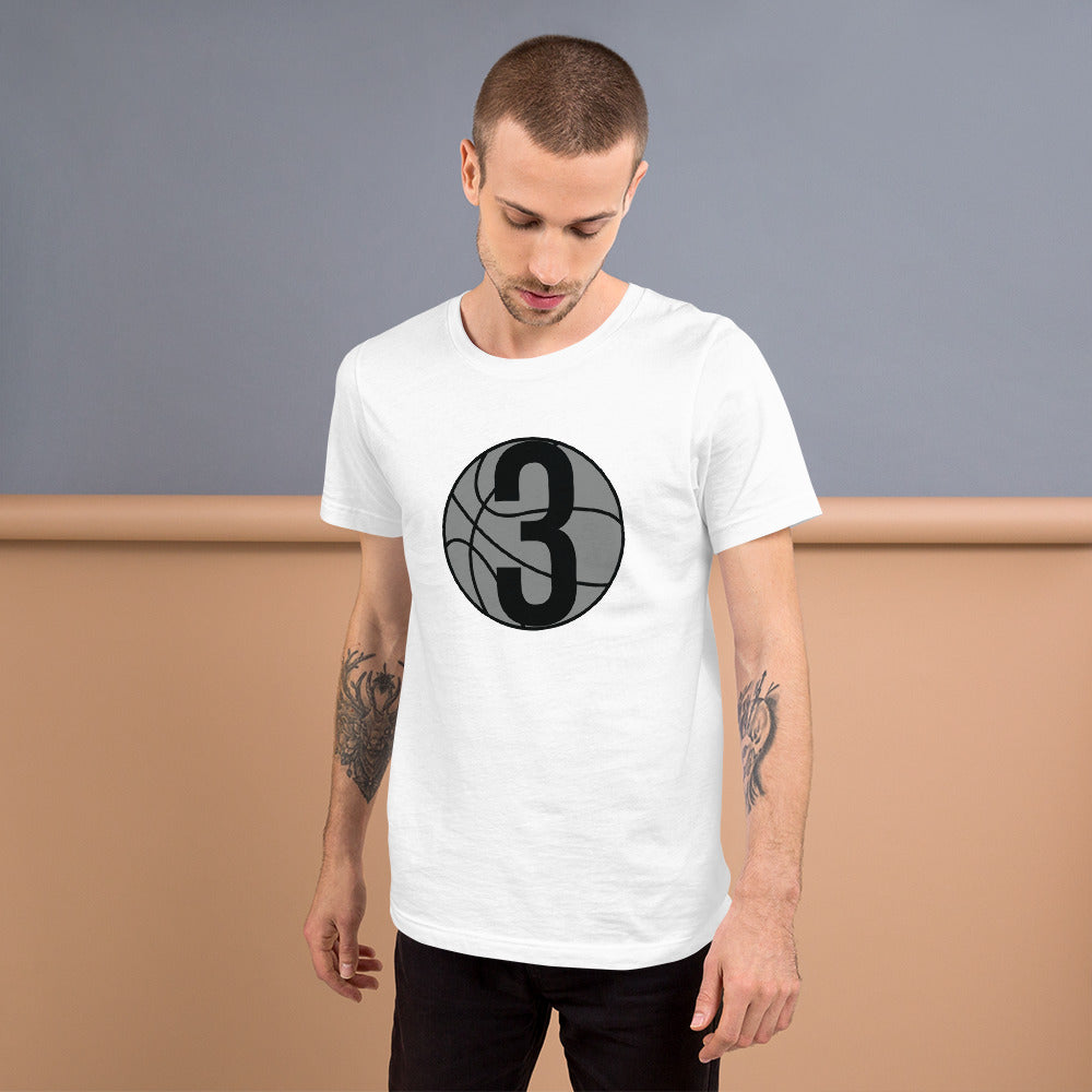 Grey & Black Three: White Short-Sleeve Unisex T-Shirt