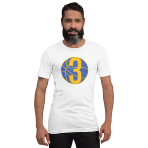 Royal Blue & Gold Three: White Short-Sleeve Unisex T-Shirt