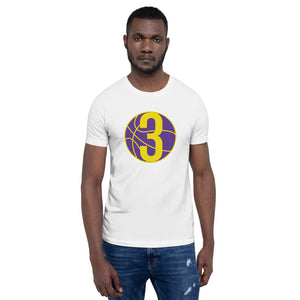 Purple & Gold Three: White Short-Sleeve Unisex T-Shirt