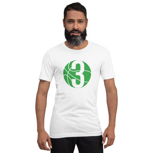 Green & White Three: White Short-Sleeve Unisex T-Shirt