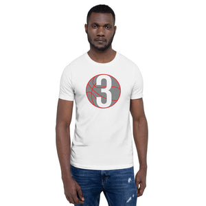 Grey & White Three: White Short-Sleeve Unisex T-Shirt