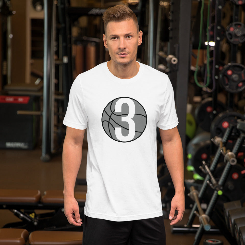 Grey & White & Three: White Short-Sleeve Unisex T-Shirt