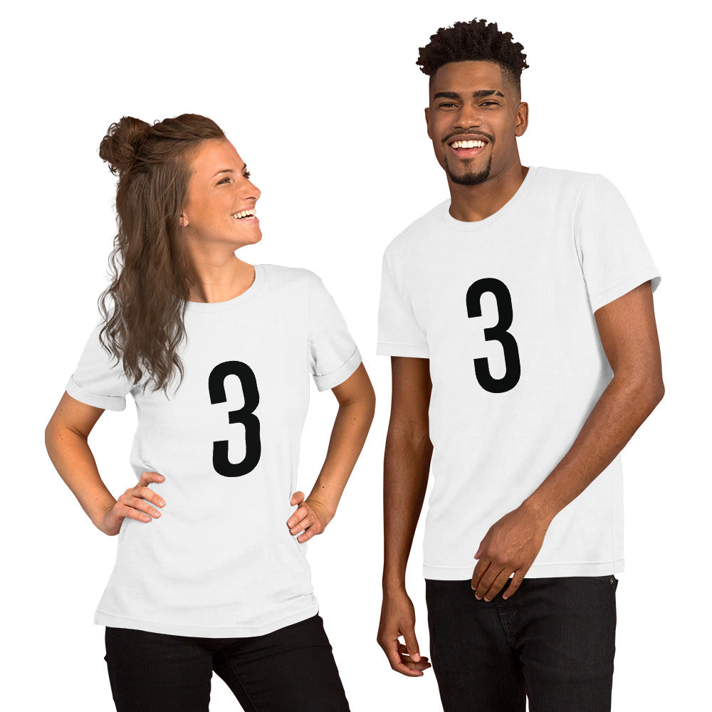 Black Three: White Short-Sleeve Unisex T-Shirt