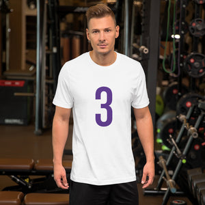 Purple Three: White Short-Sleeve Unisex T-Shirt