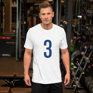 Royal Blue Three: White Short-Sleeve Unisex T-Shirt