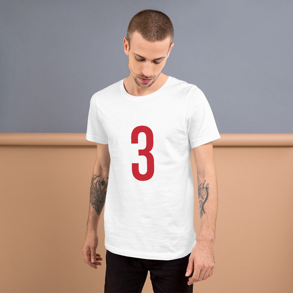 Red Three: White Short-Sleeve Unisex T-Shirt