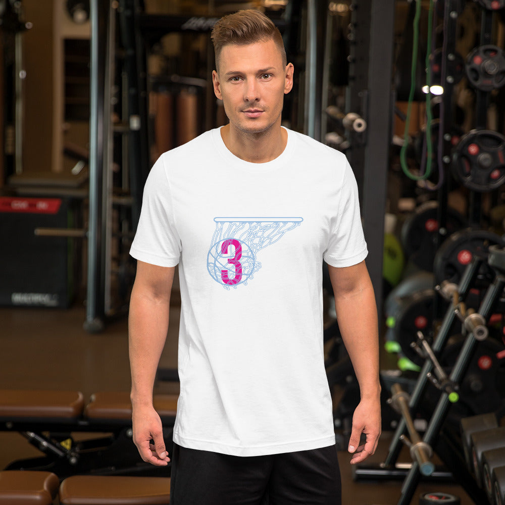 Hot Pink & Blue Splash: White Short-sleeve unisex t-shirt