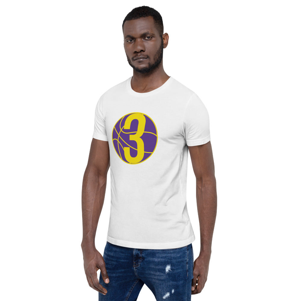 Purple & Gold Three: White Short-Sleeve Unisex T-Shirt