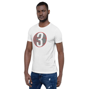 Grey & White Three: White Short-Sleeve Unisex T-Shirt