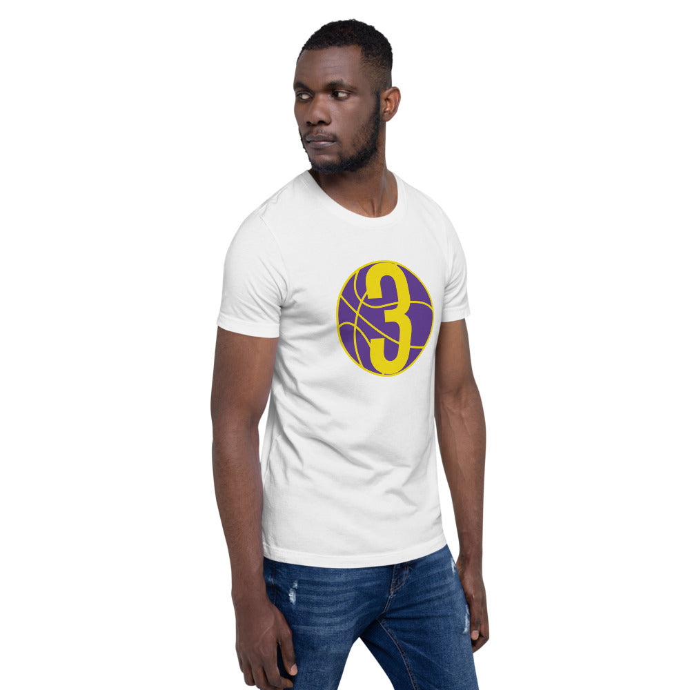 Purple & Gold Three: White Short-Sleeve Unisex T-Shirt